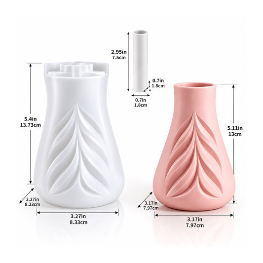 Leaf Pattern Flower Vase Silicone Mould