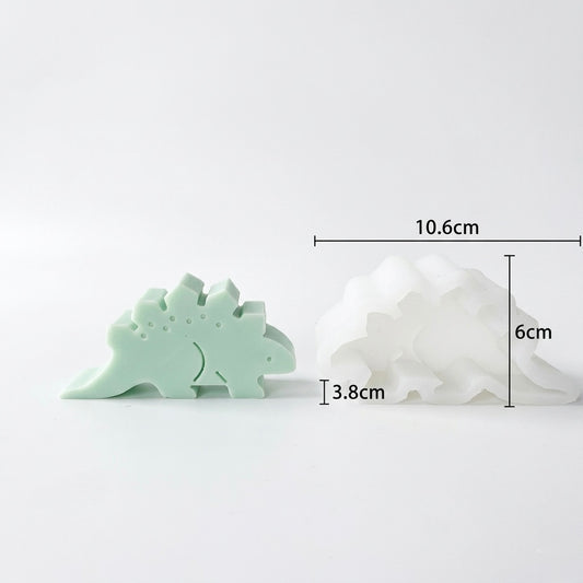 Cute Stegosaurus dinosaur silicone mould by ArtOrnate, perfect for crafting epoxy resin art and decorative kids' candles.