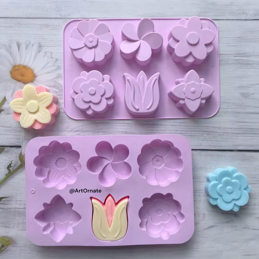 6 Cavity Flower Mould