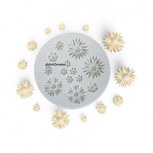 13 Cavity 3D Flower Silicone Mould (HM0092)