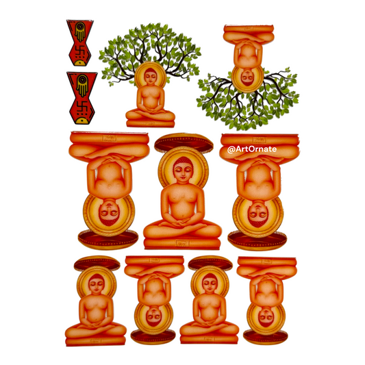 Mahavir Swamiji UV DTF sticker for resin art designs, ideal for epoxy trays, keychains and spiritual themed handmade resin creations in India