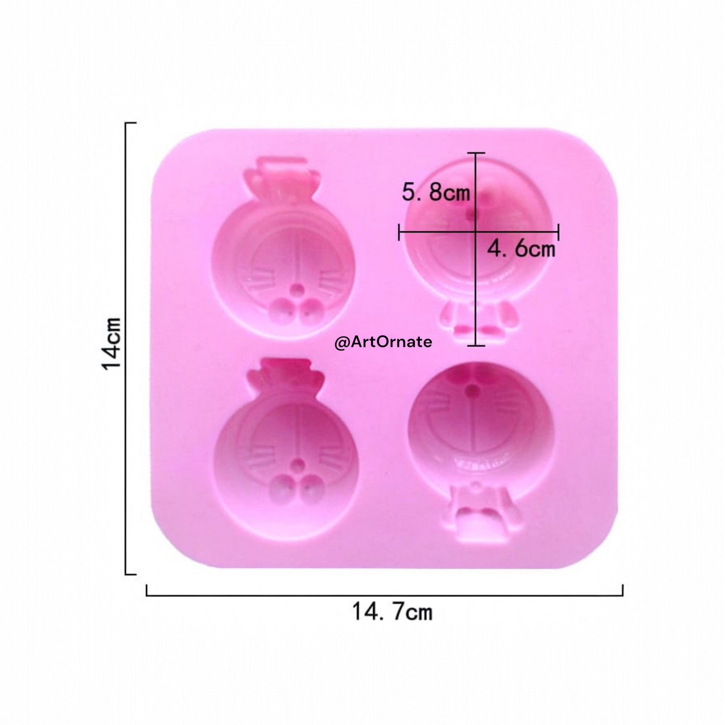 4 Cavities Doraemon Silicone Mould