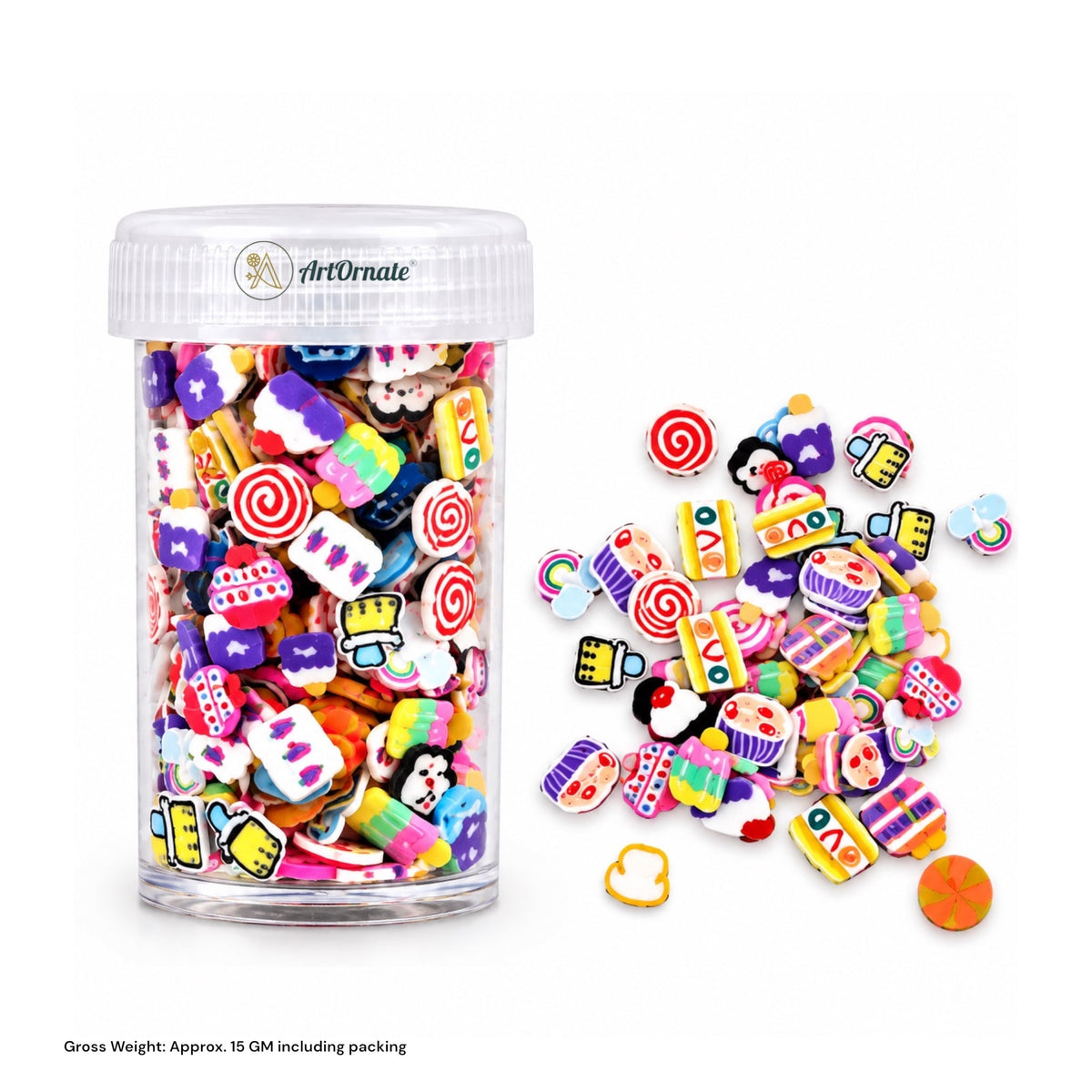 Candy Dessert Polymer Chips assorted multicolor mini candy and dessert craft embellishments for resin art and DIY projects