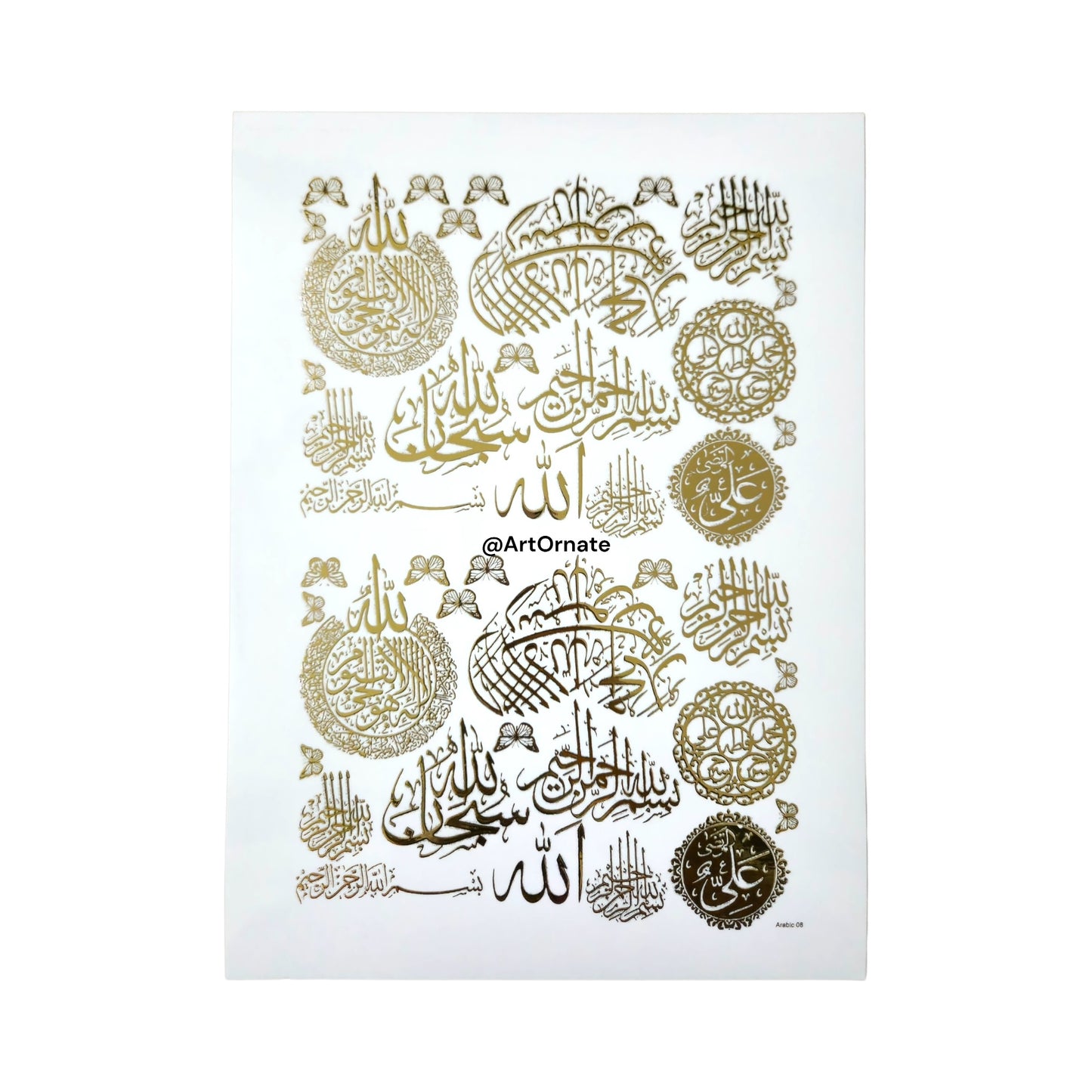 EMBOSSED GOLD METALLIC FOIL STICKER - A4 SHEET (GF38)