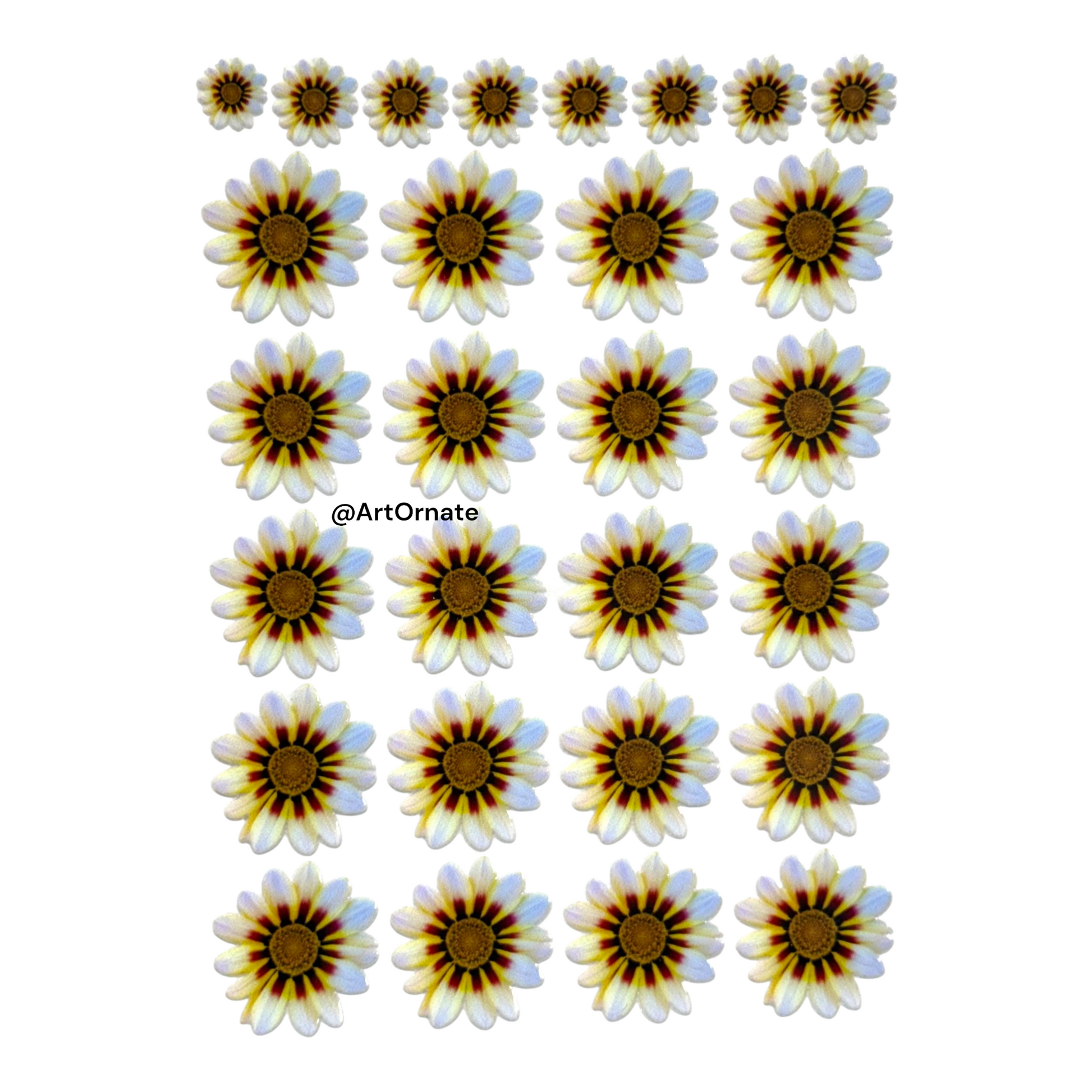 Flower UV DTF sticker sheet for resin art customisation, ideal for epoxy keychains, trays and glossy handmade décor projects in India