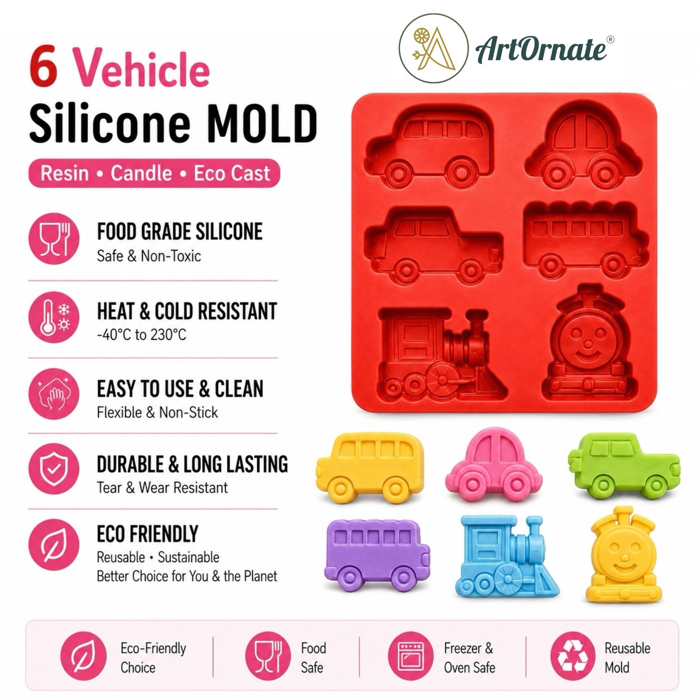 6 Vehicle Silicone Mould