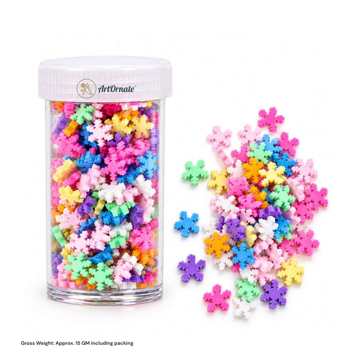 Snowflakes Polymer Chips assorted multicolor mini snowflake craft embellishments for resin art and DIY projects