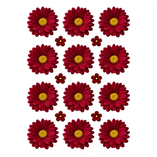 Maroon Daisy Flower UV DTF Sticker (UV064)