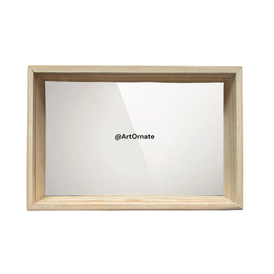 Floating Wooden Frame with Transperent Acrylic Base For Flower Preservation