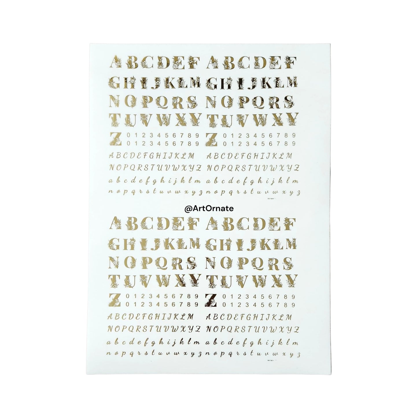 EMBOSSED GOLD METALLIC FOIL STICKER - A4 SHEET (GF23)