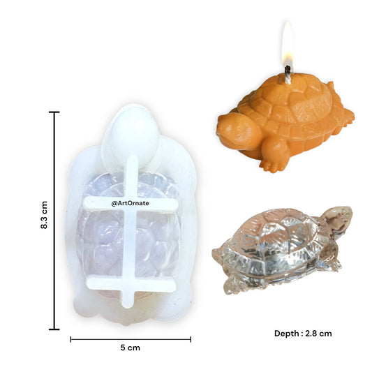 Turtle silicone mould for resin art and candle making, detailed turtle shape mould for epoxy resin crafts India