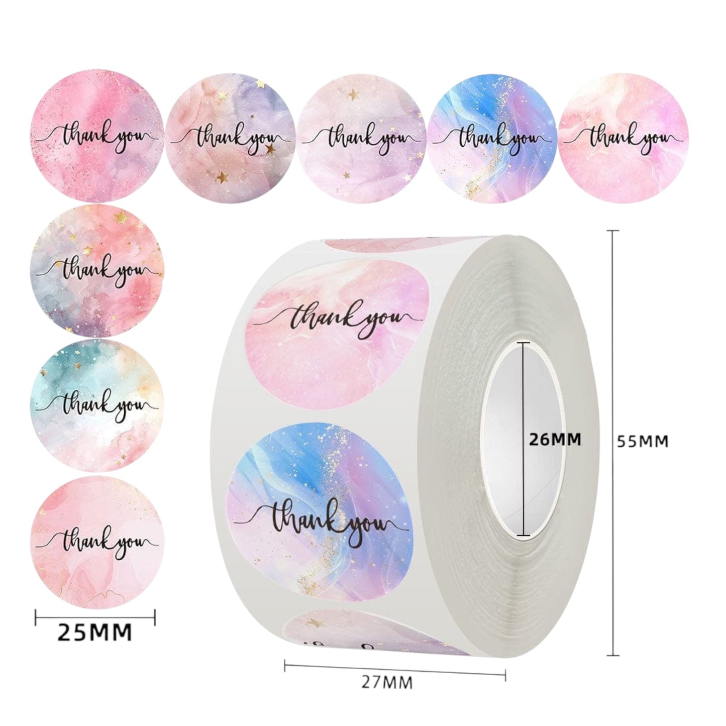 Waterproof thank you stickers for resin art orders in Pune India resin material store packaging