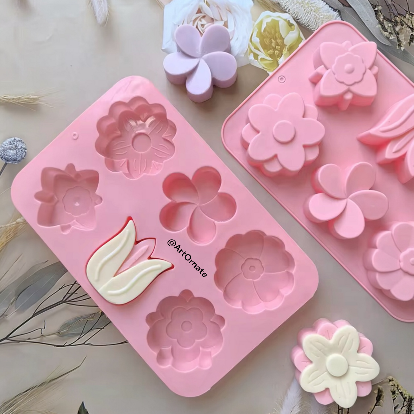 6 Cavity Flower Mould