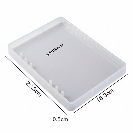 Buy A5 size diary silicone mould online India. High quality rectangular mould for casting resin notebook covers and personal journals.