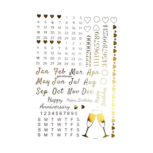 Calendar Metallic Gold Insert Sheet (GIS 10)