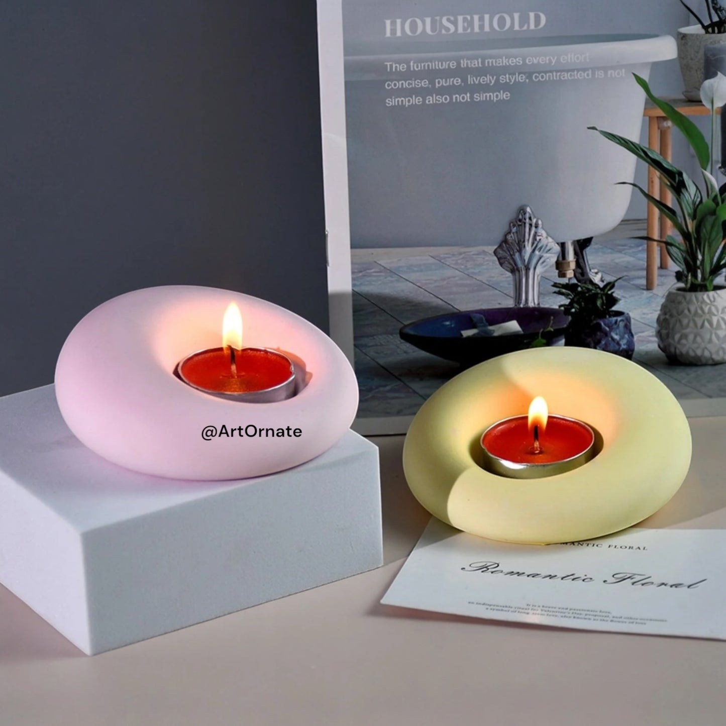 Unequal Circular Tea Light Candle Holder Silicone Mould (SM1051)