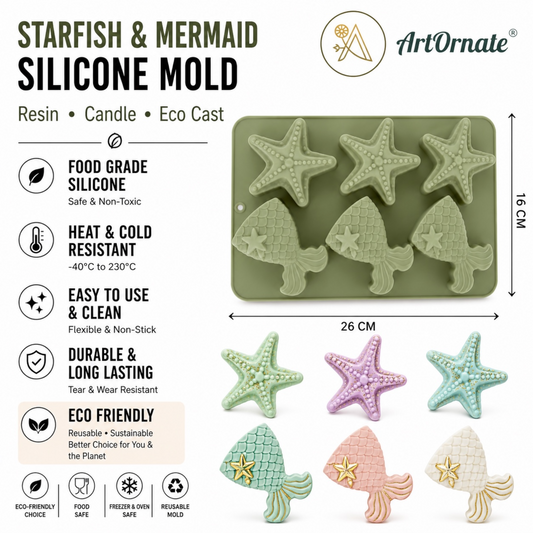 Starfish & Mermaid Silicone Mould