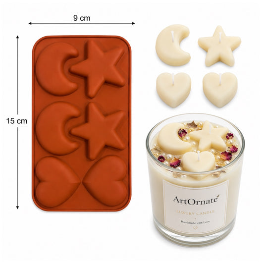 Heart Moon Star Candle Topping Mould