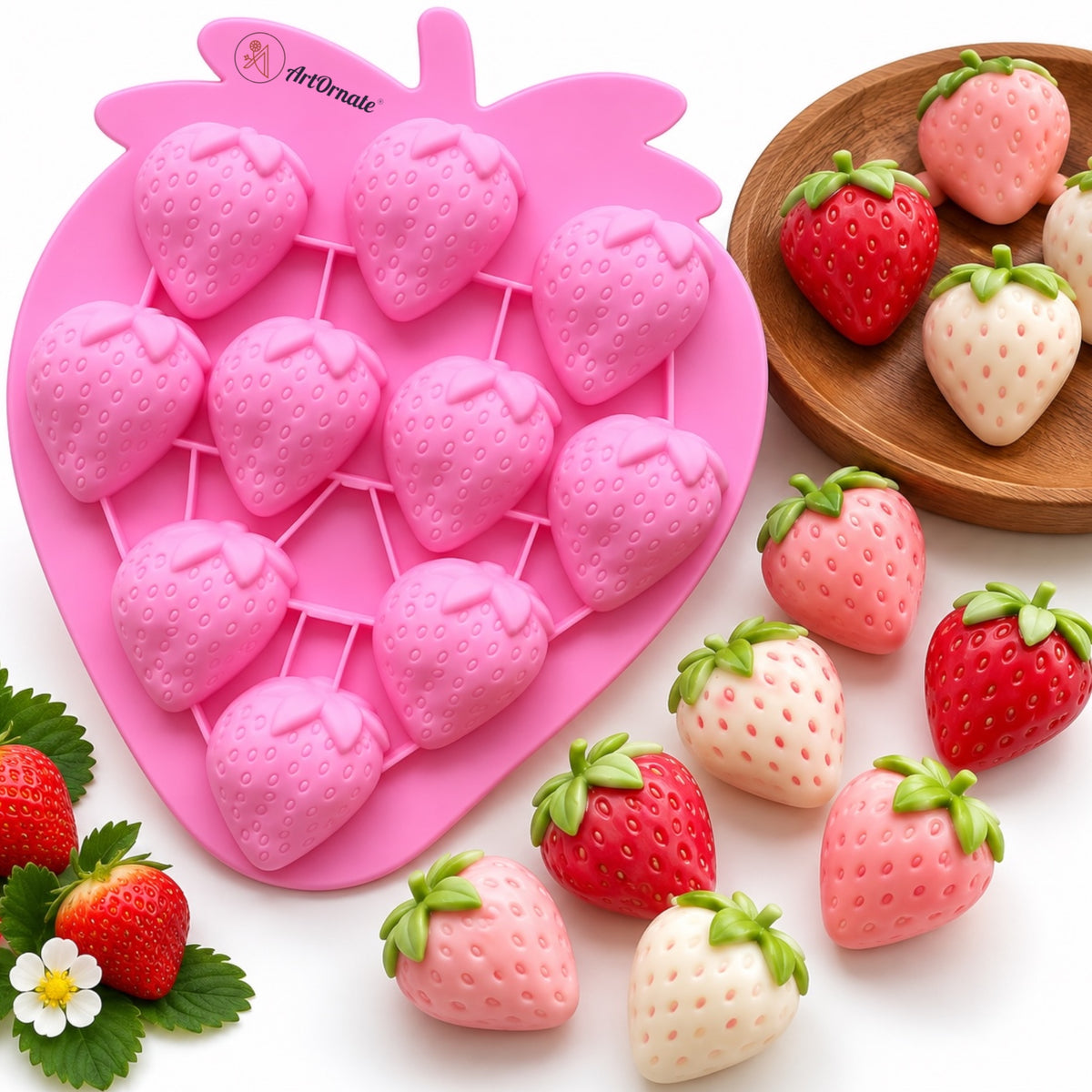 10 Strawberry Silicone Mould