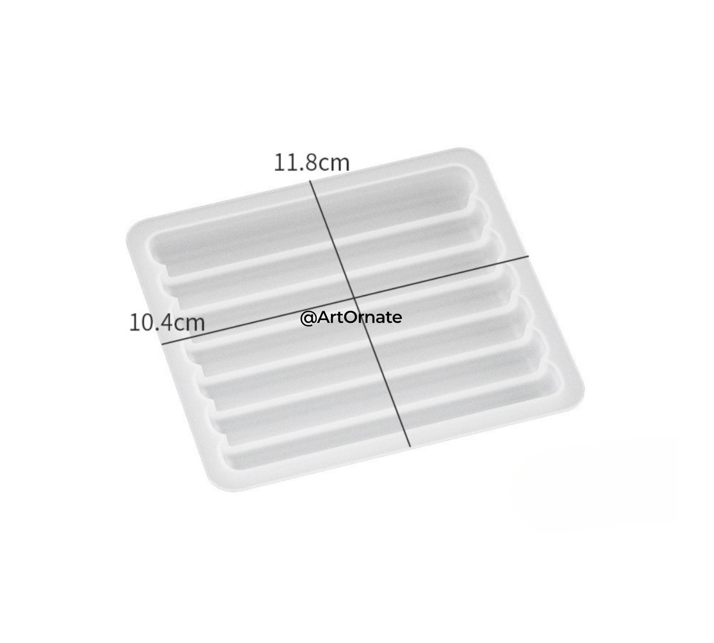 Rectangle Striped Coaster Silicone Mould