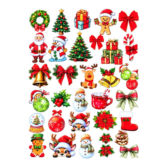 Christmas UV DTF Sticker (UV126) for resin art, keychains, bookmarks and DIY crafts