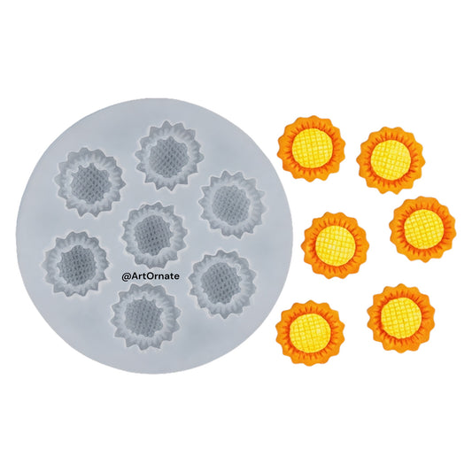 7 Cavity Mini Sunflower Candle Silicone Mould (HM0130)