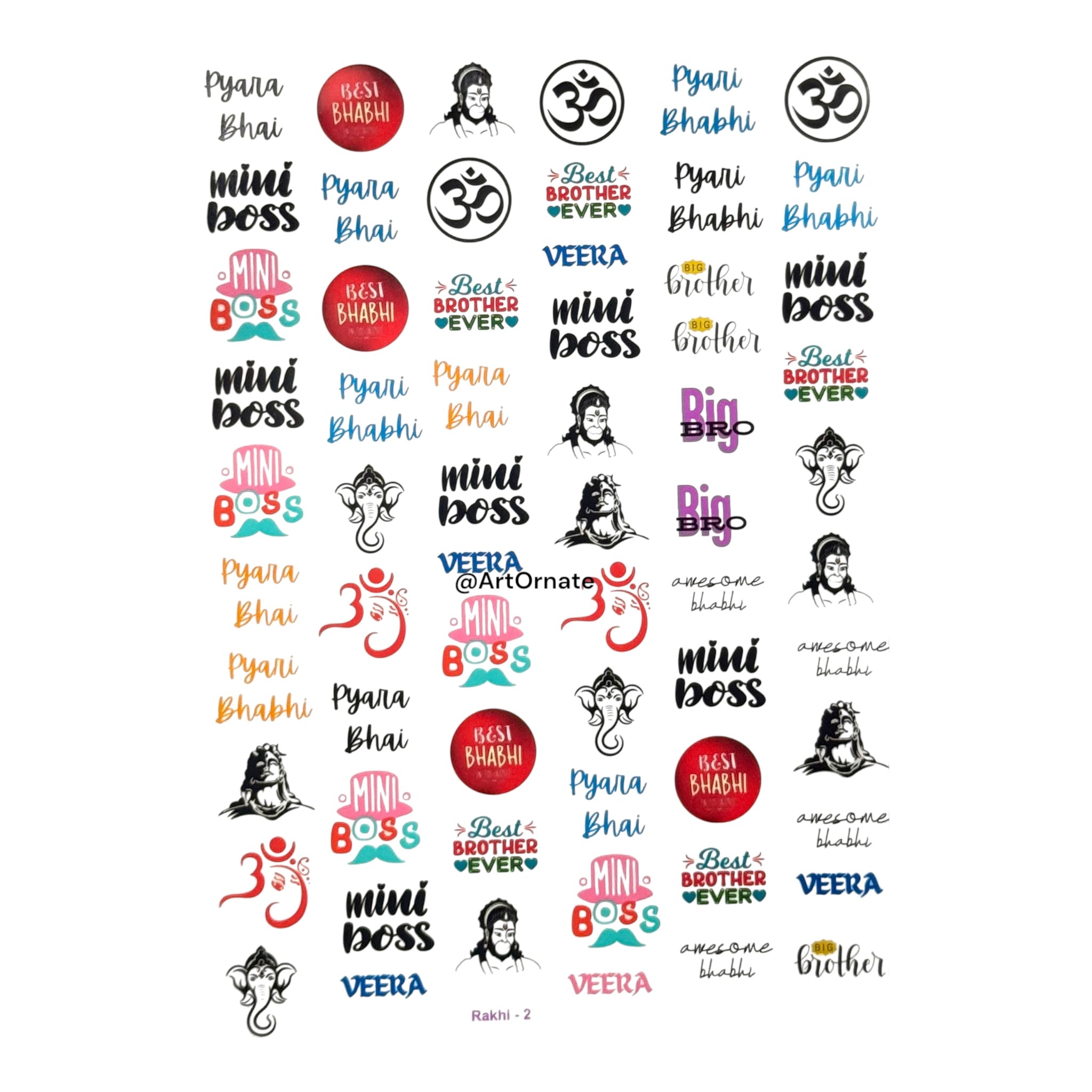 Rakhi / Key Chain Colour Insert Sheet (CIS20) – ArtOrnate