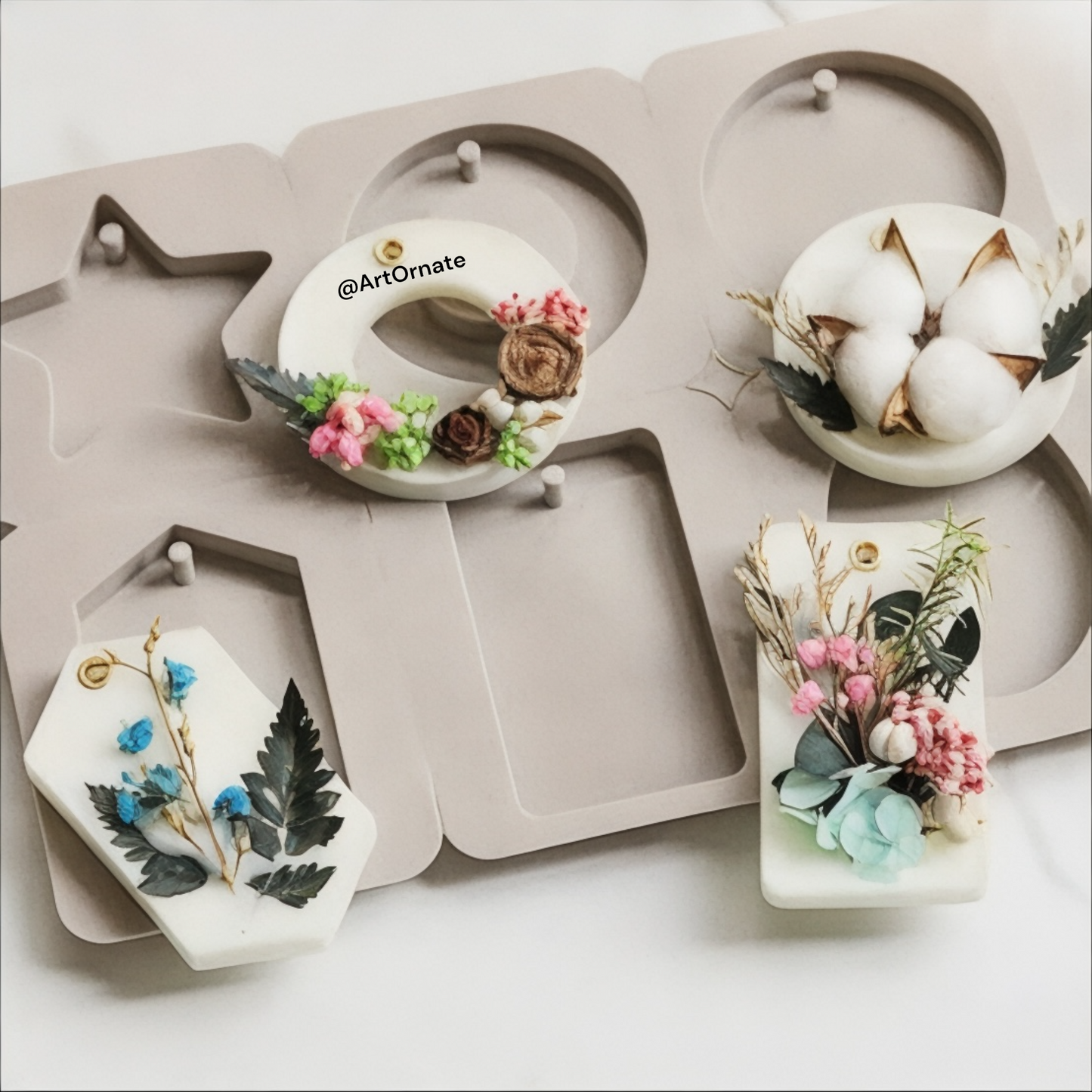 multi-cavity silicone sachet mold, ideal for handmade candle making, soap, or decorative wall hanging scent bars.