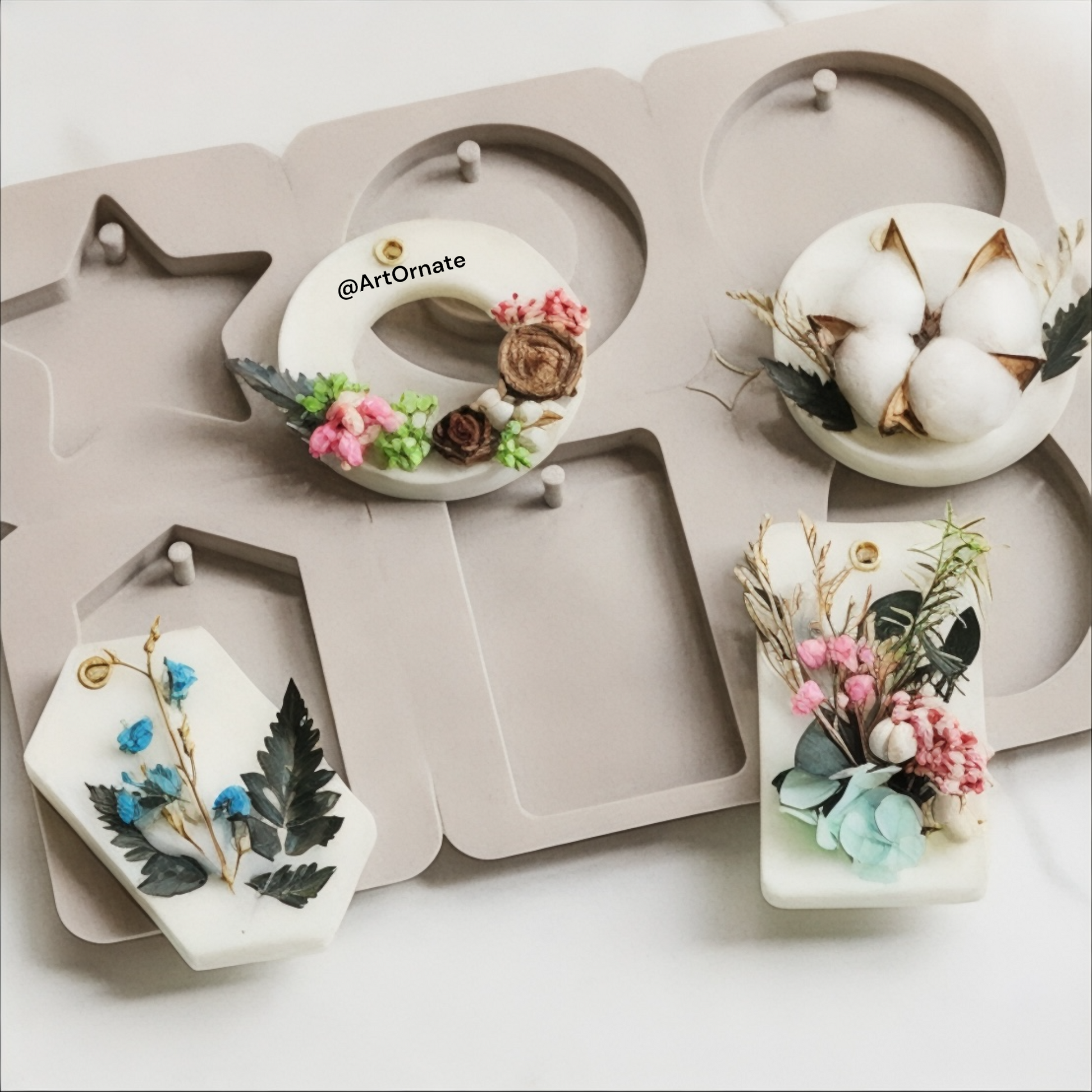 multi-cavity silicone sachet mold, ideal for handmade candle making, soap, or decorative wall hanging scent bars.