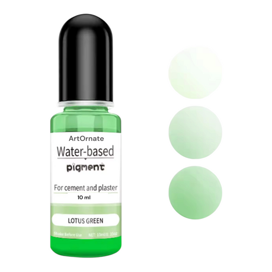 Lotus Green water-based pigment for concrete art, eco cast resin powder, and Jesmonite casting, ideal for fresh natural green tones in trays, coasters, and modern décor creations by artists in India