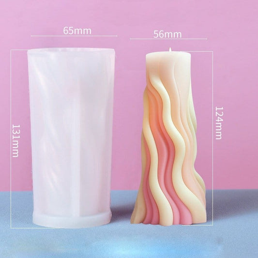 Classic pillar candle made using premium silicone mould, ideal for soy and paraffin candle making by Indian candle artists in Ahmedabad, Mumbai and Delhi.