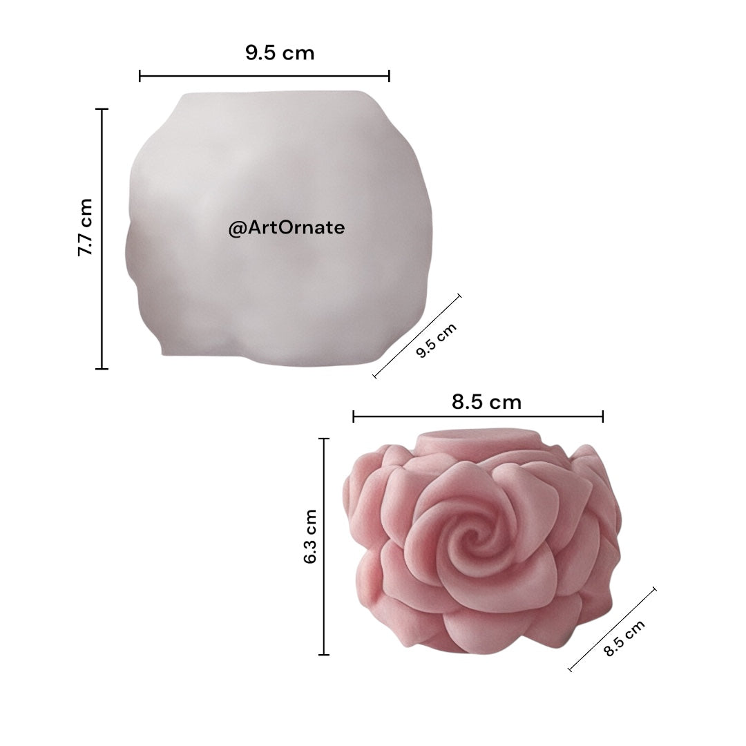 Rose candle silicone mould for candle making, decorative floral mould for soy wax and paraffin candles in India