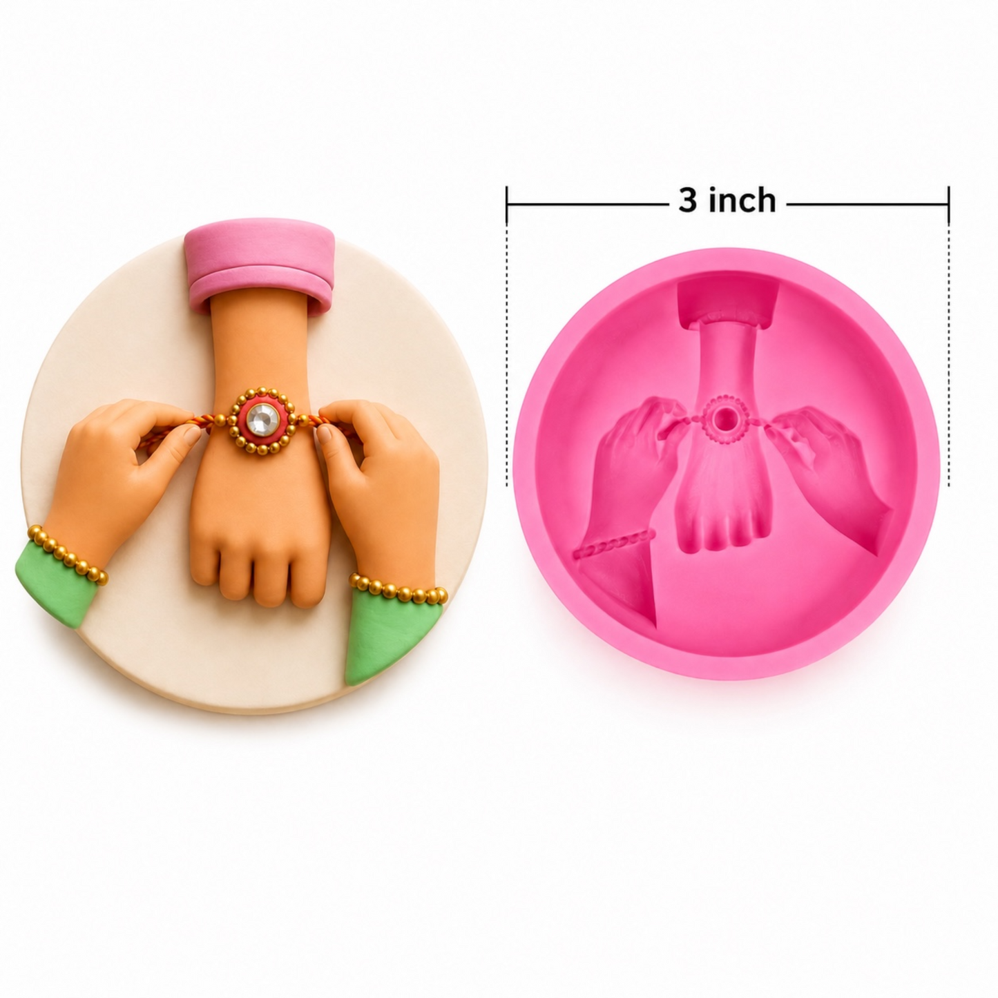 Happy Raksha bandhan Hands Mould