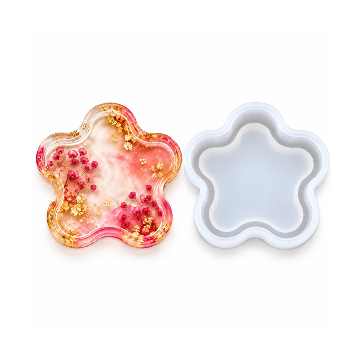 Flower Coaster with Boundary Silicone Mould