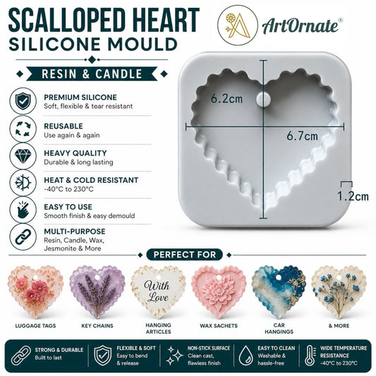 Scalloped Heart Silicone Mould
