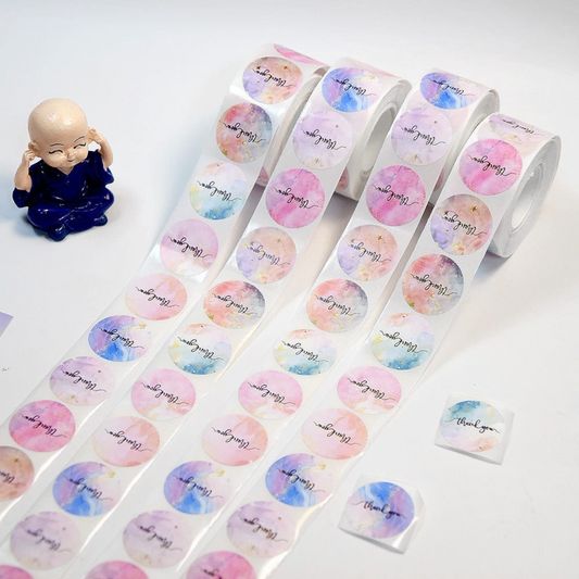 Luxury thank you stickers for handmade resin artists in Jaipur India art and craft branding