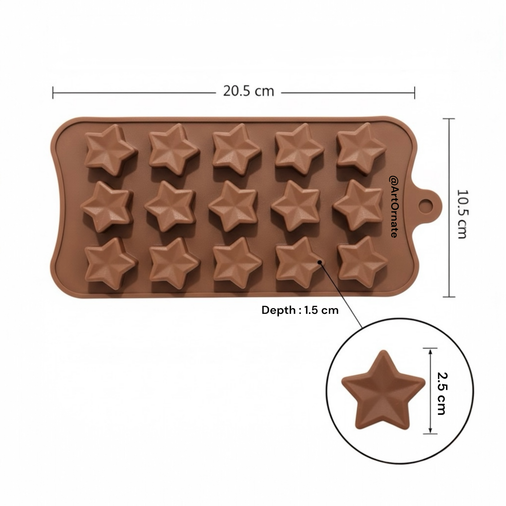 Flexible silicone tray with small star cavities for candle making. Ideal for DIY soy wax embeds, resin art, and chocolate decoration.