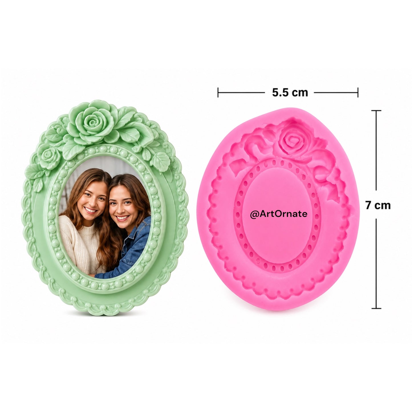 Mini Oval Frame Silicone Mould (40-12)