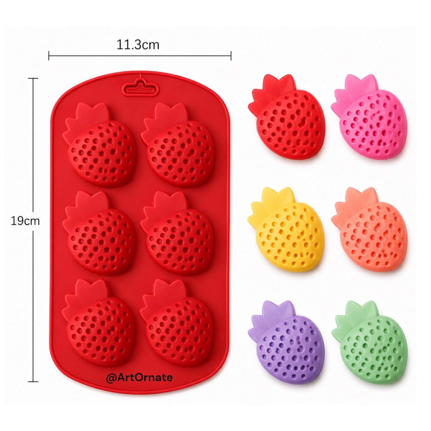 6 Strawberry Silicone Mould