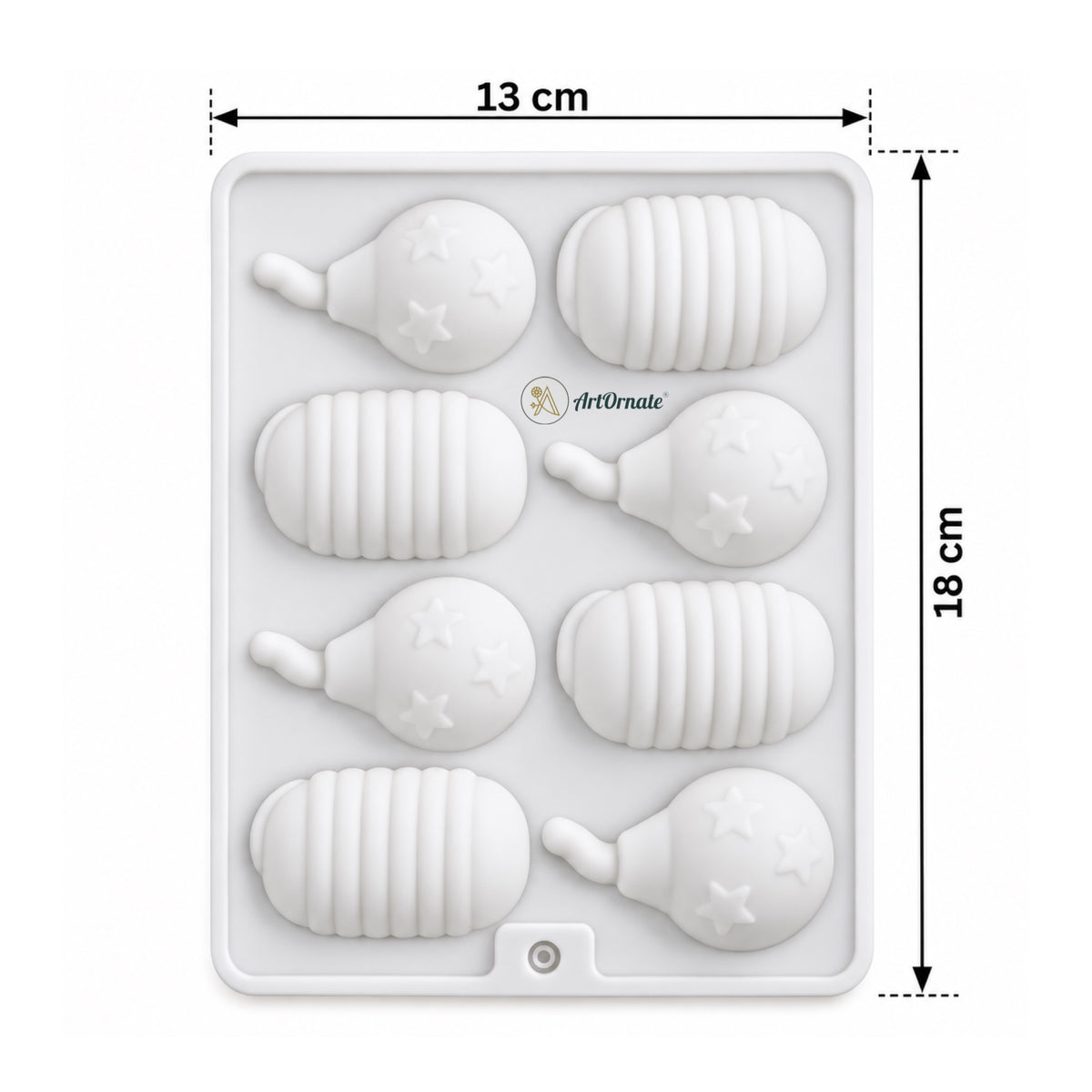 8 cavity bomb silicone mould detail for festive casting by ArtOrnate