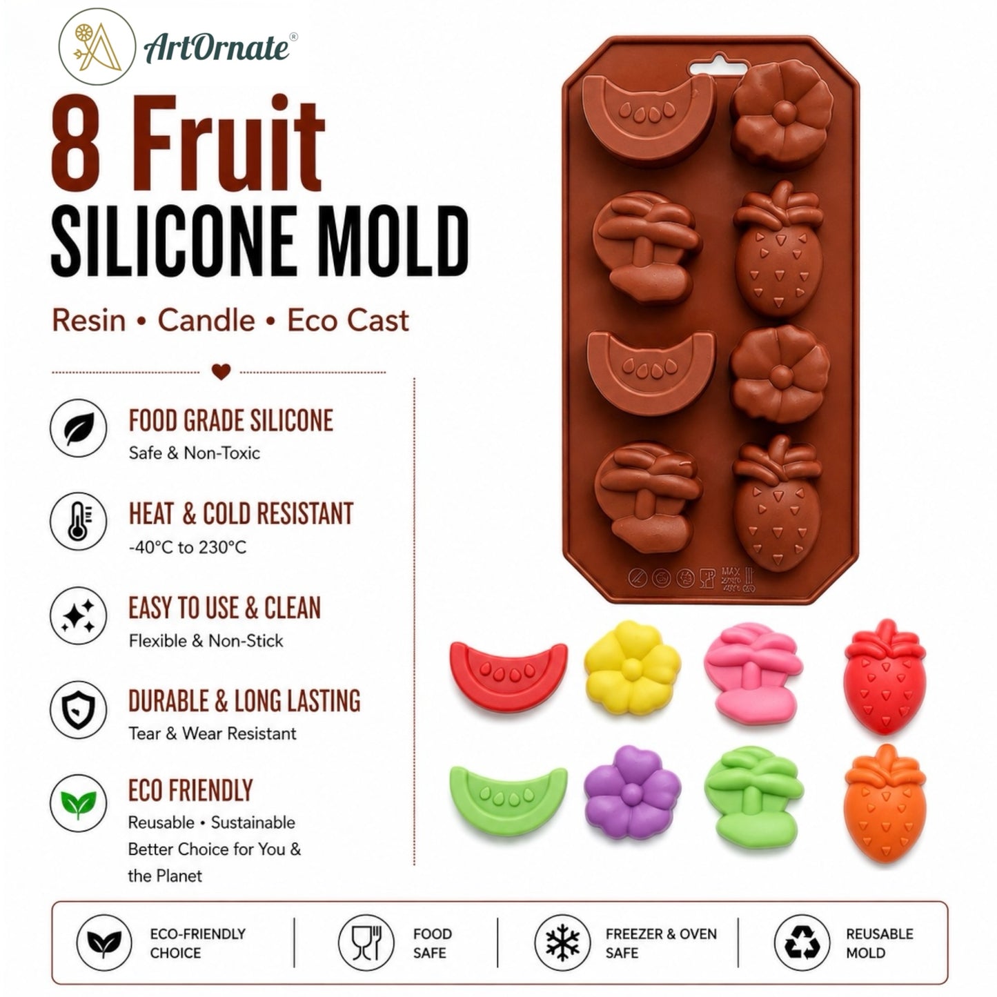 8 Fruit Silicone Mould
