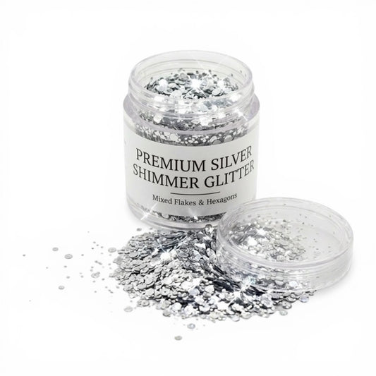 Silver shimmer glitter for resin art and candle making, high shine metallic glitter for epoxy resin crafts and candle decoration India