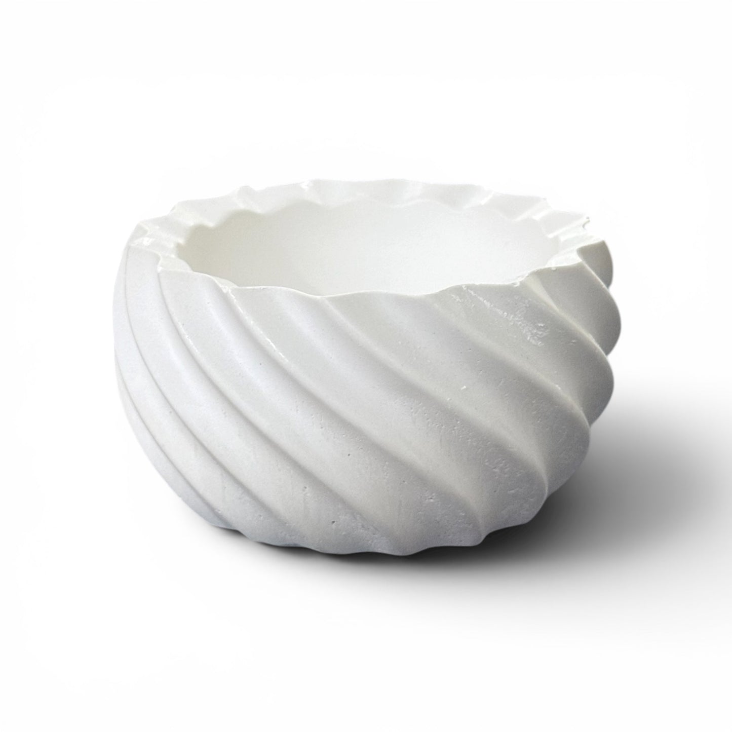Spiral Round Concrete Candle Jar