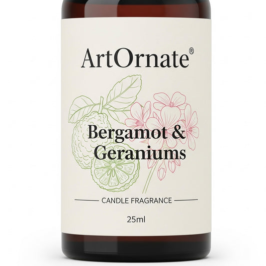 Bergamot & Geraniums Candle Fragrance Oil - Premium Aroma for Candle Making