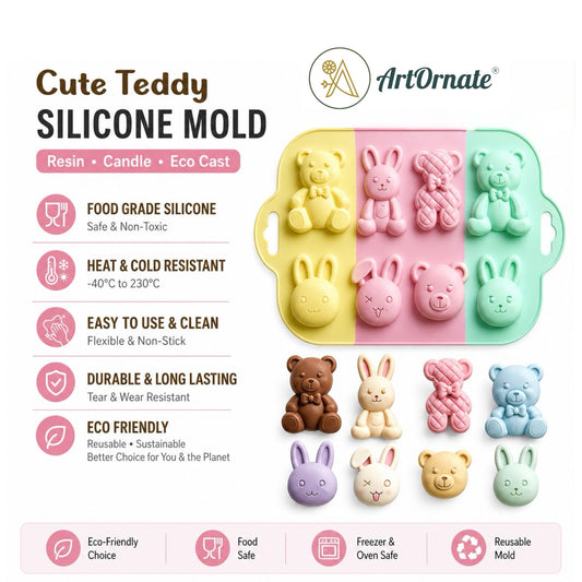 Cute Teddy Silicone Mould