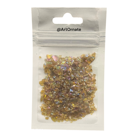 Light Brown Holographic Glass Granules (RGB005)