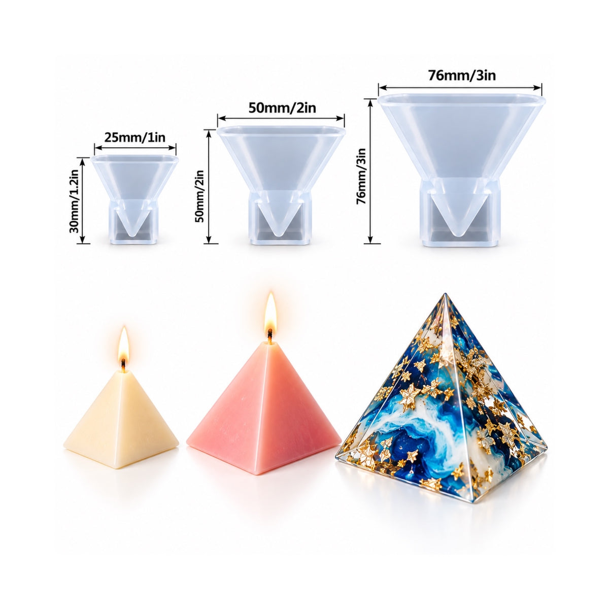 Pyramid Mould Set of 3