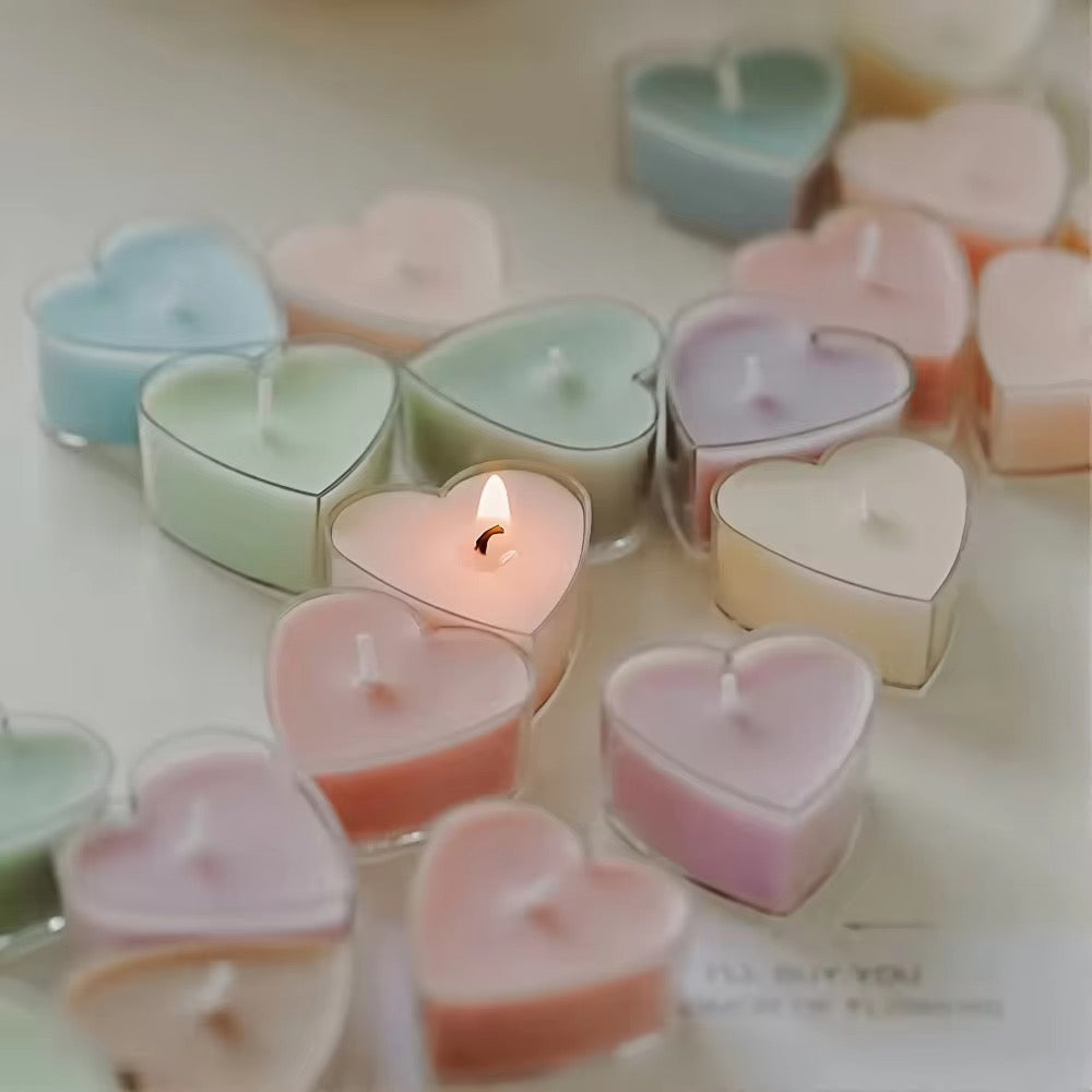 Transparent Polycarbonate Heart Tealight Candle Cup – Durable & Heat Resistant for Candle Making