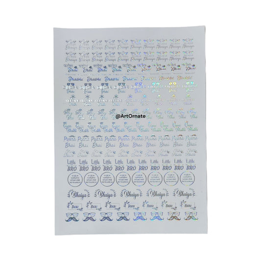 EMBOSSED SILVER HOLOGRAPHIC FOIL STICKER - A4 SHEET (SH10)