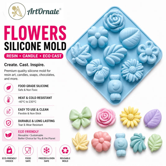 9 Flower Silicone Mould